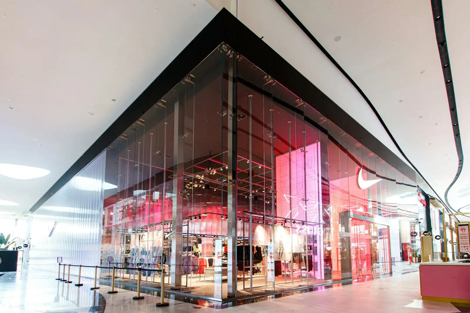Glass-fronted retail store in a shopping centre